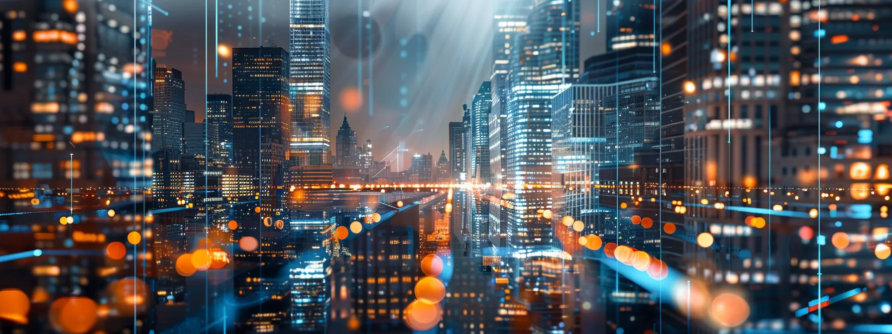 a dynamic nyc skyline with a sleek, modern website design overlaid, symbolizing the fusion of expert web design and cutting-edge seo techniques by premier nyc seo experts.